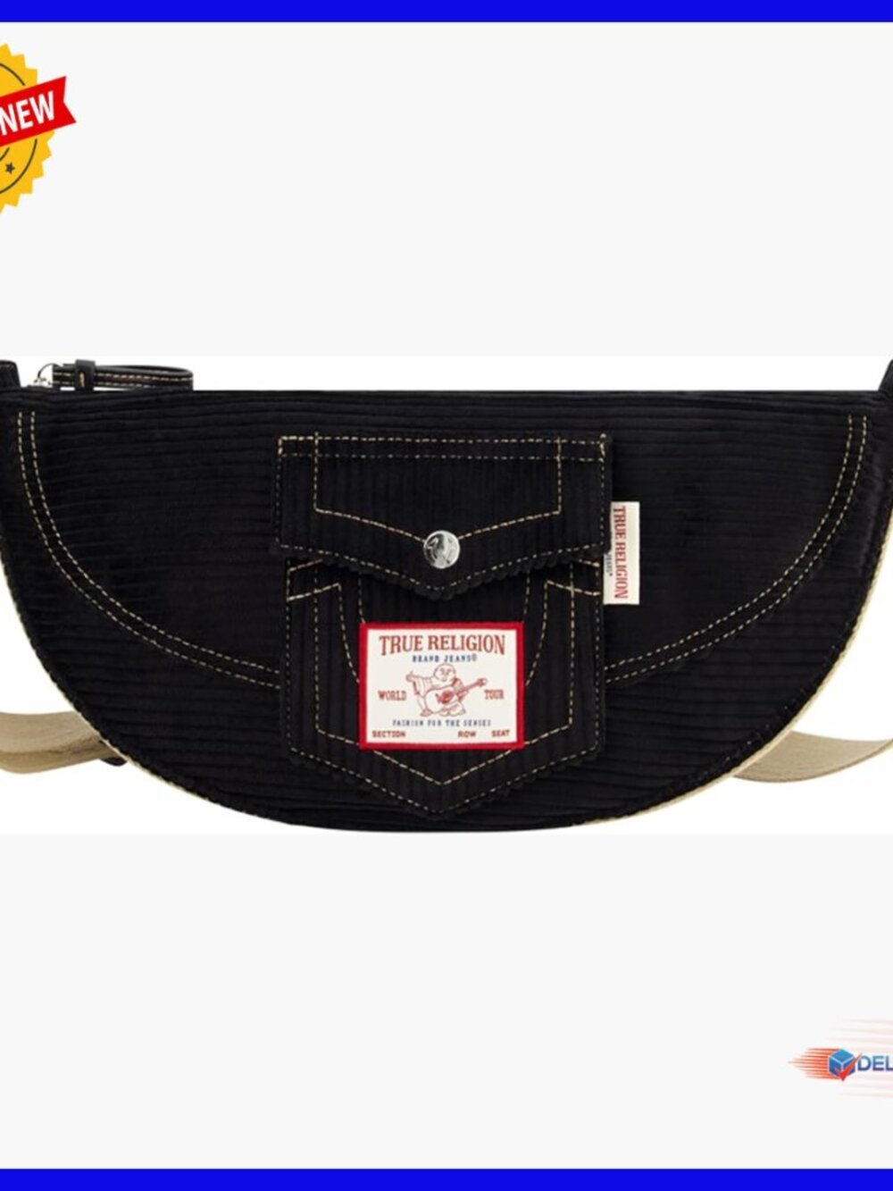 Corduroy Hobo Bag with Adjustable Strap, 15.5W x 7.5H